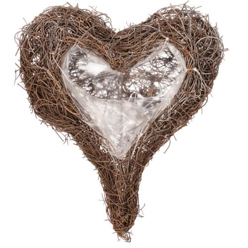 Heart-Shaped Twig Planter with Liner, 20cm, Set of 2 | Floristik24.co.uk