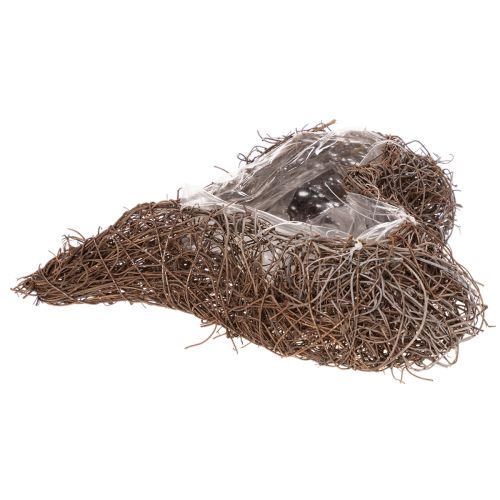 Heart-Shaped Twig Planter with Liner, 20cm, Set of 2 | Floristik24.co.uk
