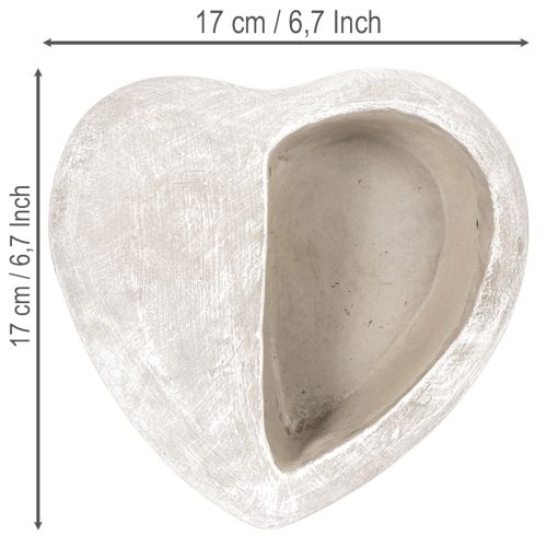 Heart-shaped planter, cast stone, decorative planter, 17cm | Floristik24.co.uk