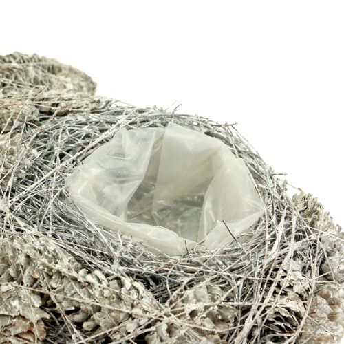 Floristik24 Plant heart made of cones 26x27cm white 2pcs