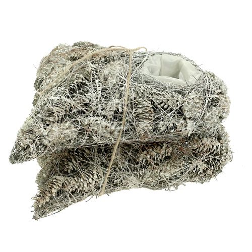 Floristik24 Plant heart made of cones 26x27cm white 2pcs