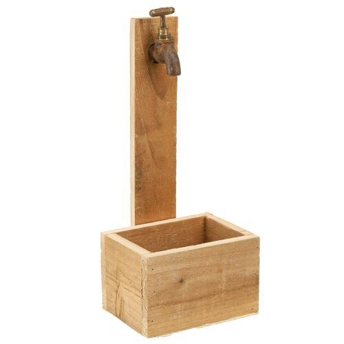 Product Planter Wooden Fountain Trough Optic Natural Rust L15.5cm