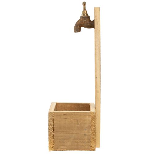 Product Planter Wooden Fountain Trough Optic Natural Rust L15.5cm
