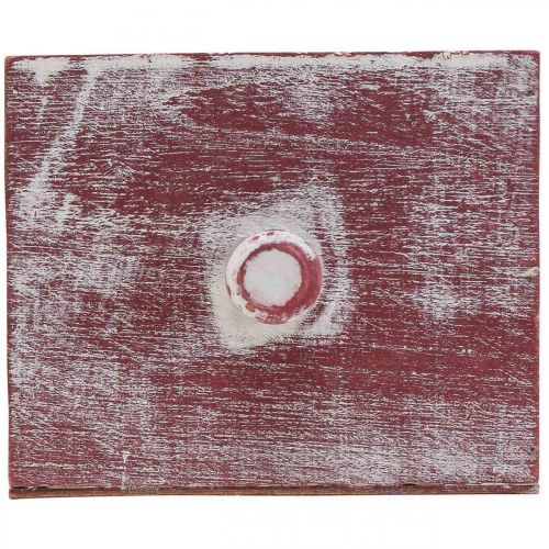 Product Plant box wooden decorative drawer shabby chic red white 12cm