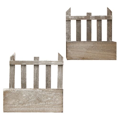 Product Planter Wooden Mini Flower Box L22/25cm Set of 2