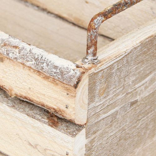 Product Planter Wood Bark Natural Handle L29cm/23cm Set 2pcs