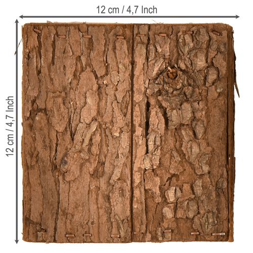 Product Square wooden planter with pine bark and planter 12×12cm