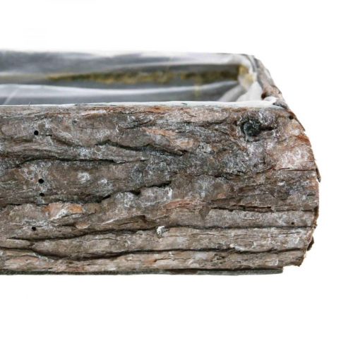 Floristik24 Plant box made of wood decorative plant bowl with bark 18×13×6cm
