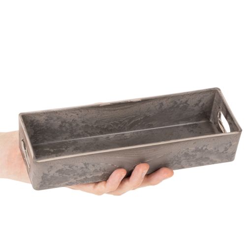 Compact Rectangular Decorative Tray for Home and Plant Arrangements, 23cm, Anthracite | Floristik24.co.uk
