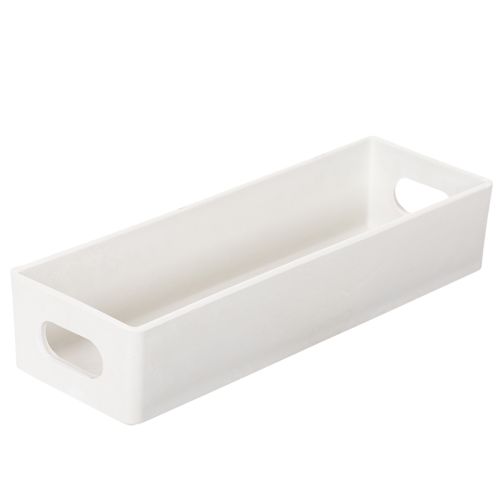Rectangular Tray with Handles for Storage and Table Decoration, 32cm, Light Grey