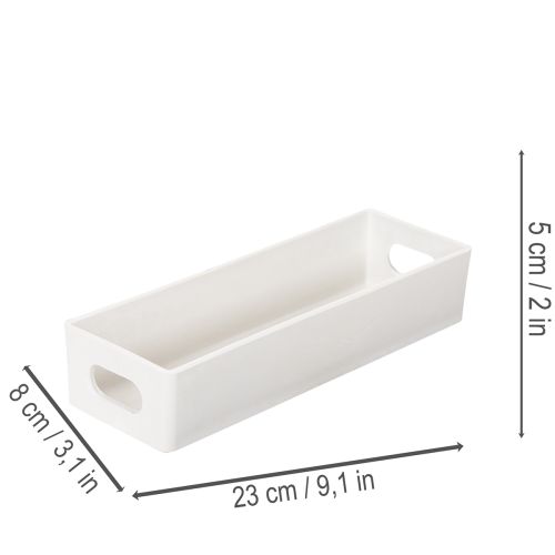 Rectangular Tray with Handles for Storage and Table Decoration, 32cm, Light Grey | Floristik24.co.uk