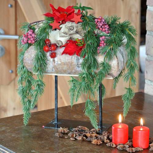 Floristik24 Birch planter with metal base 35x12cm H27cm