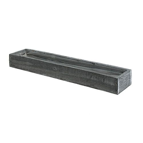 Floristik24 Wooden box with foil gray 50cm x 9.5cm x 5.5cm