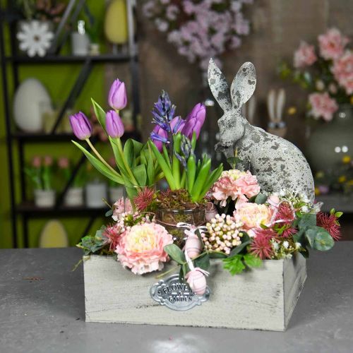 Floristik24 Plant box wood vintage metal sign gray 28/33/37cm set of 3