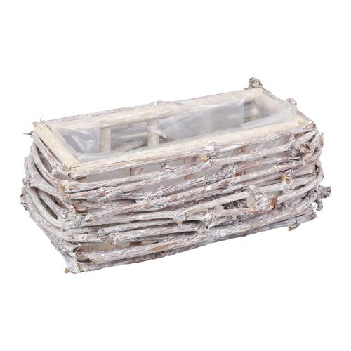 Floristik24 Plant box plant box branches washed white 30×17×12cm