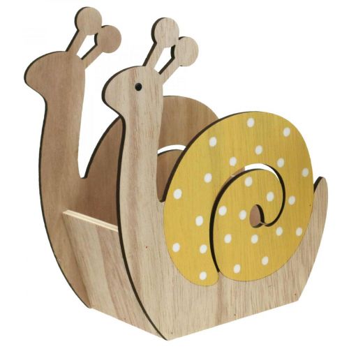 Floristik24 Plant box snails wood cachepot wooden snail 19cm 2pcs