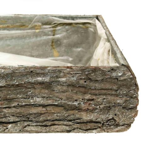 Floristik24 Plant box made of wood decorative plant bowl with bark 33×15×7cm