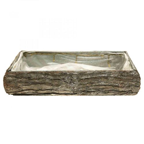 Floristik24 Plant box made of wood decorative plant bowl with bark 33×15×7cm