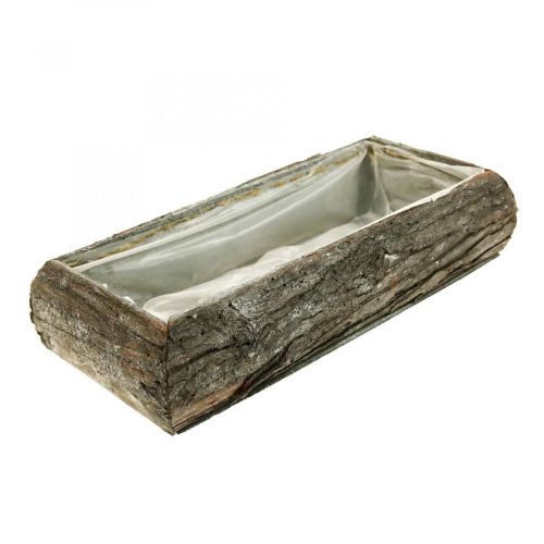 Floristik24 Plant box made of wood decorative plant bowl with bark 33×15×7cm