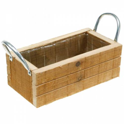 Floristik24 Plant box wood with handles 23.5×12cm natural wooden box