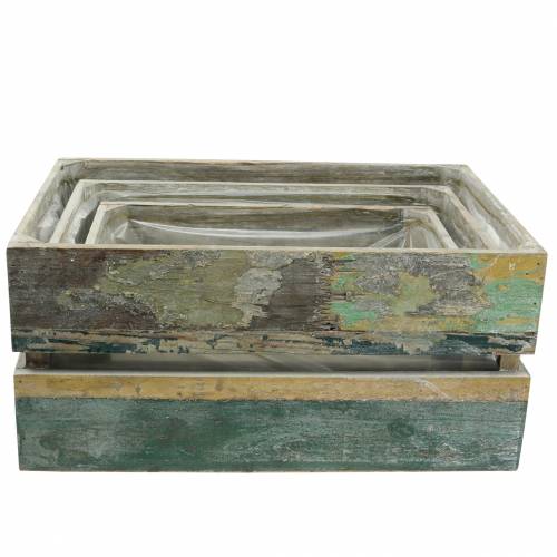 Floristik24 Planter wooden box 45/39 / 34,5cm 3pcs