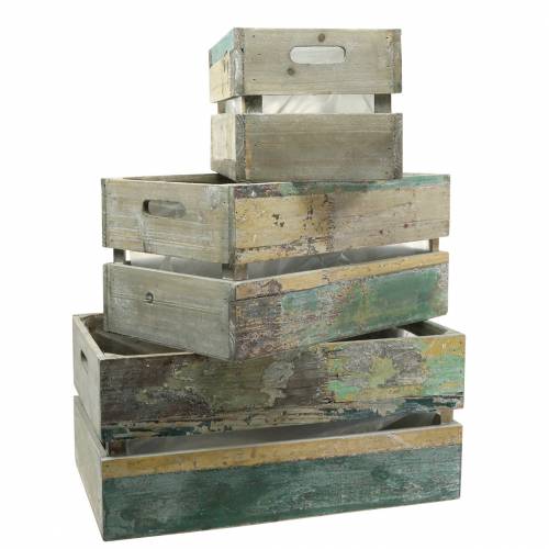 Floristik24 Planter wooden box 45/39 / 34,5cm 3pcs