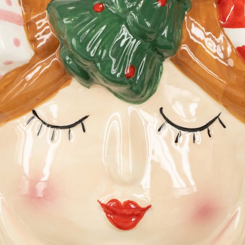 Floristik24 Plant head ceramic girl decorative planter Christmas H17cm