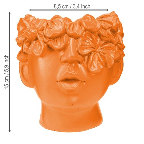 Product Plant Head Planter Bust Plant Pot Orange 13.5×13×14cm