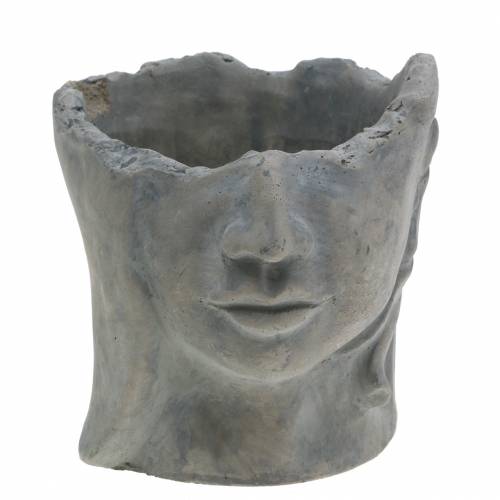 Floristik24 Planting head bust made of concrete for planting gray H14,5cm 2pcs