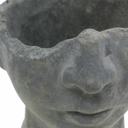 Floristik24 Plant head bust made of concrete for planting gray H13cm 2pcs