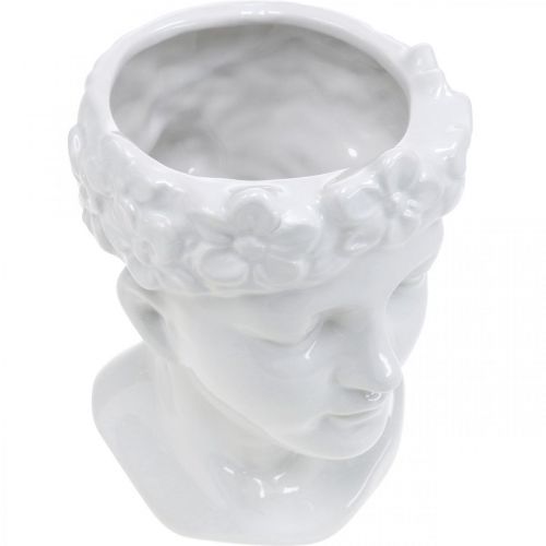 Floristik24 Plant head bust woman white ceramic vase flower pot H22.5cm