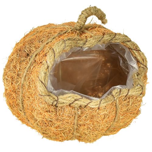 Plant basket pumpkin with foil autumn decoration orange Ø18cm H15cm