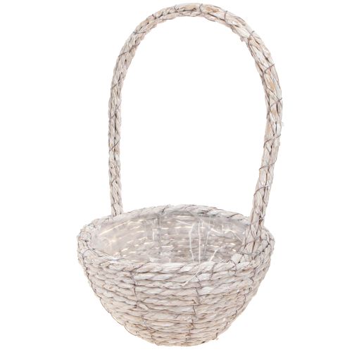 Product Plant Basket Straw Handle in Natural White Ø23/28 Set 2pcs