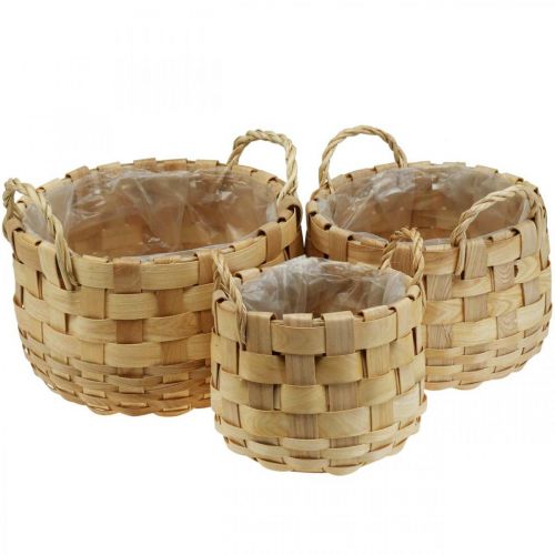 Floristik24 Plant basket planter decorative basket nature Ø18/23/29cm set of 3