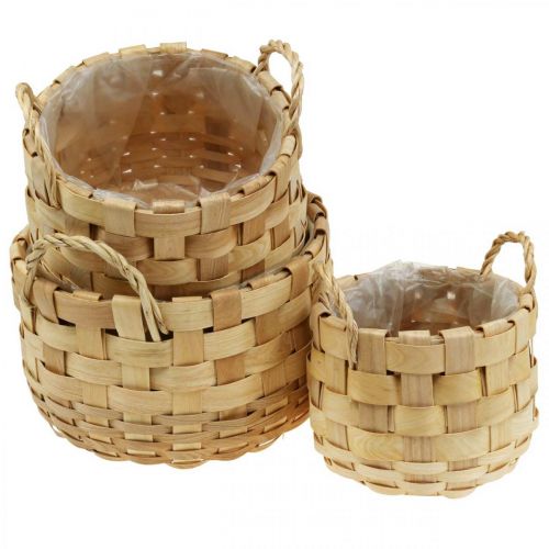 Product Plant basket planter decorative basket nature Ø18/23/29cm set of 3
