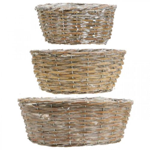Product Plant basket wicker basket white washed Ø21.5/26/Ø31cm set of 3