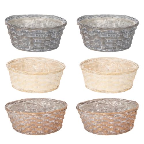 Product Woven basket as stylish floral decoration in the living area. Easter basket, 23cm, 6 pieces.