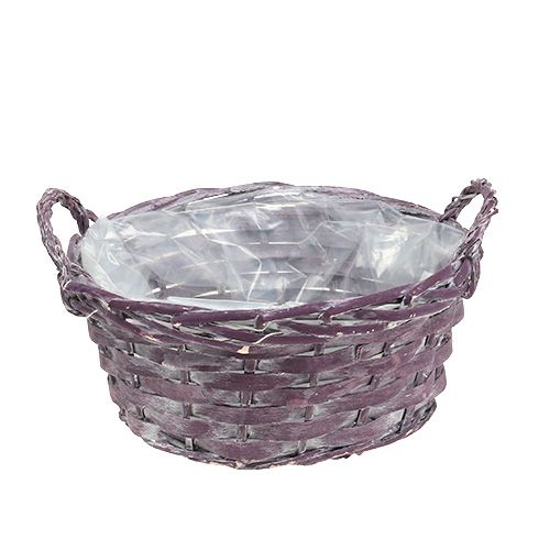 Floristik24 Plant basket round dark purple Ø20cm H10cm