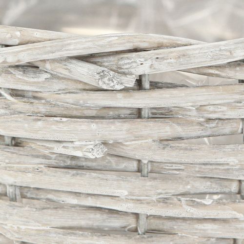 Product Plant basket round wicker basket white-grey Ø30/25/20cm set of 3