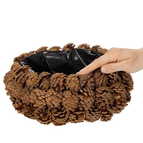 Round Pinecone Bowl for Planting, 30cm, Natural Brown | Floristik24.co.uk