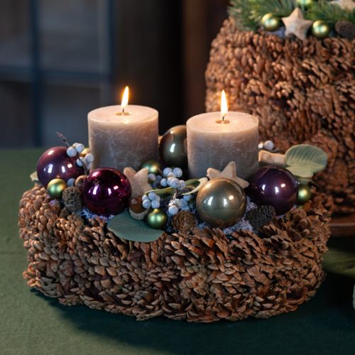 Round Pinecone Bowl for Planting, 30cm, Natural Brown | Floristik24.co.uk