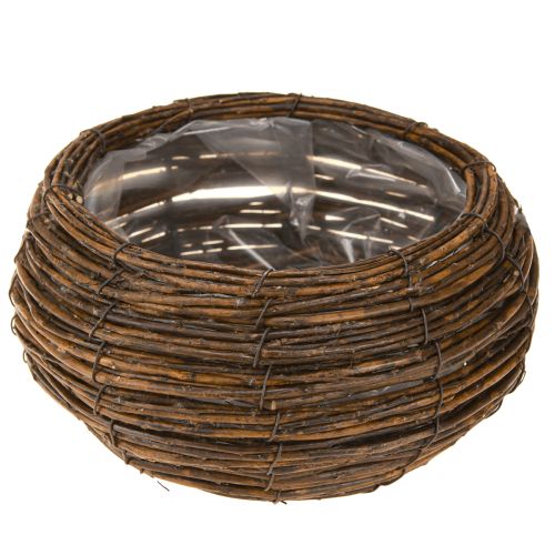 Product Plant basket round with foil wicker basket brown Ø32/23cm set of 2