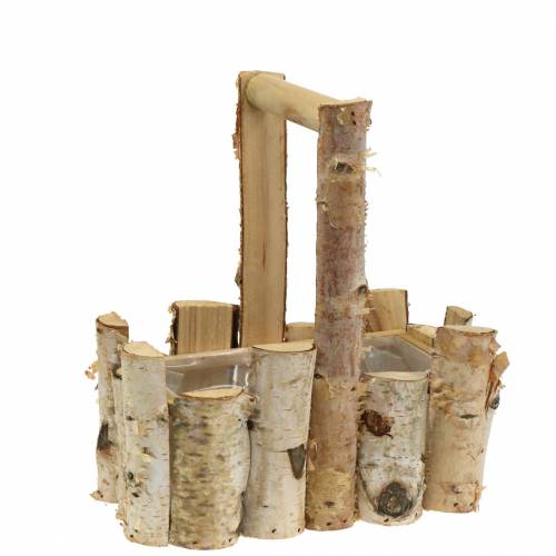 Floristik24 Planting basket birch branches with handle 24x14.5cm H25.5cm