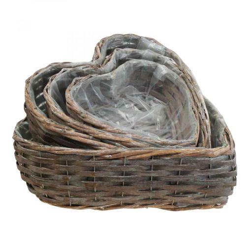 Floristik24 Plant basket decorative basket in heart shape plant heart willow set of 4