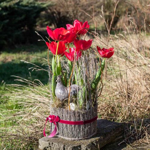 Floristik24 Plant basket made of twigs white washed Ø15-25cm set of 3