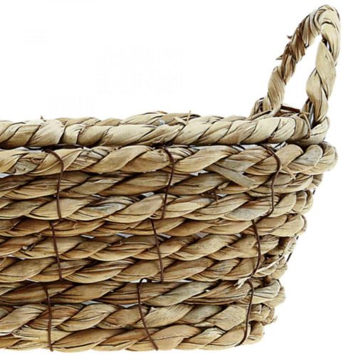 Product Plant basket seagrass basket with handles oval decoration 23×13×9cm