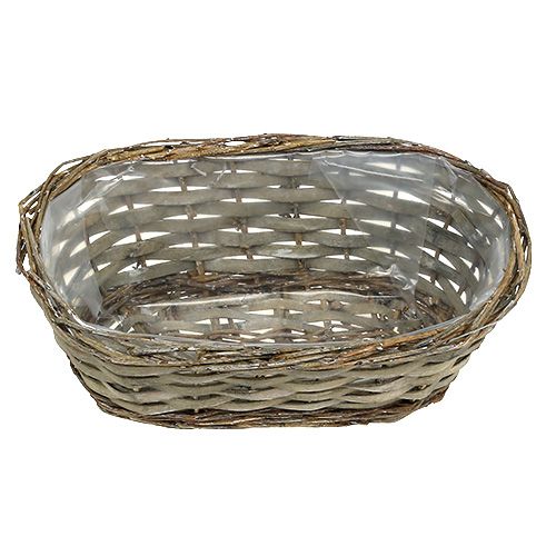 Floristik24 Planting basket oval gray 25cm x 15cm x 10cm 1p