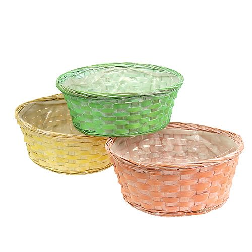 Floristik24 Plant basket round Ø25cm orange, yellow, green 6pcs