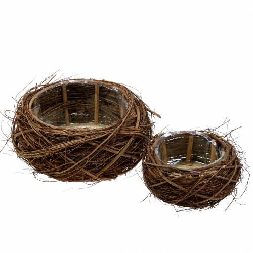 Floristik24 Plant basket vine and twigs natural Ø37 / 28cm, set of 2