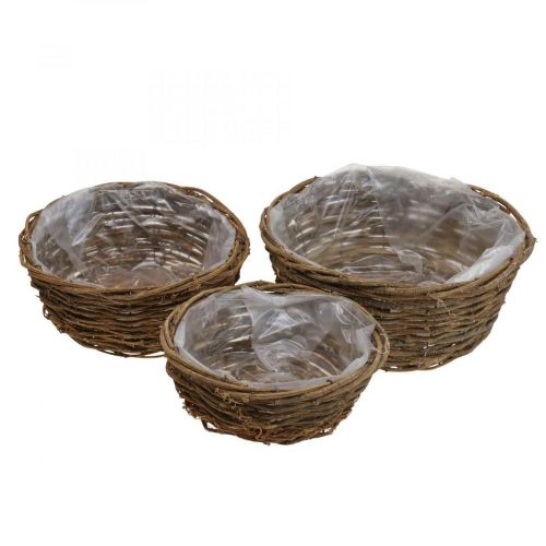 Plant basket flower pot rustic vines Ø20/25/28cm set of 3